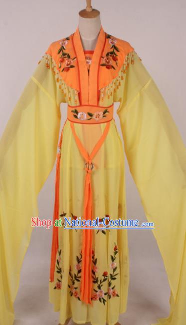 Chinese Traditional Shaoxing Opera Seven Fairies Yellow Dress Ancient Peking Opera Actress Costume for Women