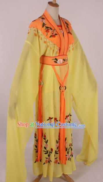 Chinese Traditional Shaoxing Opera Seven Fairies Yellow Dress Ancient Peking Opera Actress Costume for Women