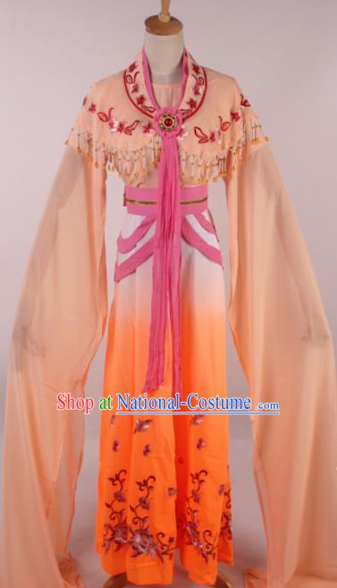 Chinese Traditional Shaoxing Opera Seven Fairies Orange Dress Ancient Peking Opera Actress Costume for Women