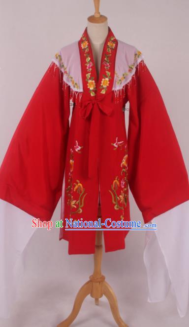 Chinese Traditional Shaoxing Opera Red Cloak Ancient Peking Opera Actress Costume for Women