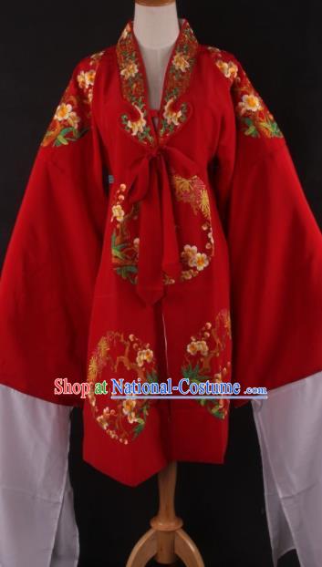 Chinese Traditional Shaoxing Opera Diva Red Cloak Ancient Peking Opera Actress Costume for Women