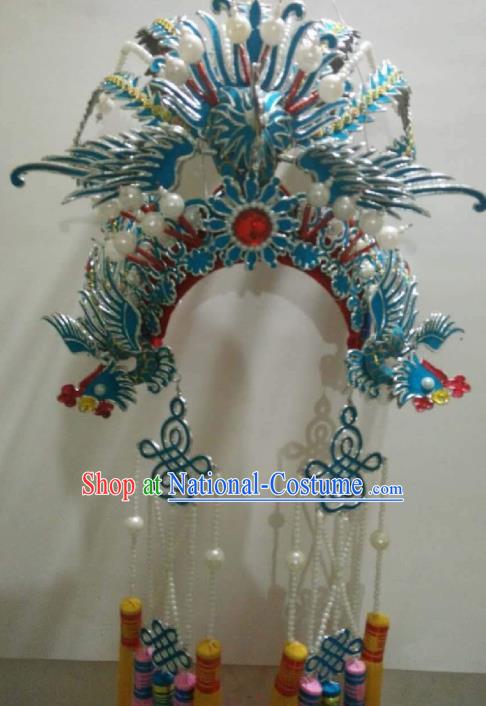 Traditional Chinese Shaoxing Opera Phoenix Coronet Hat Ancient Court Princess Headwear for Women