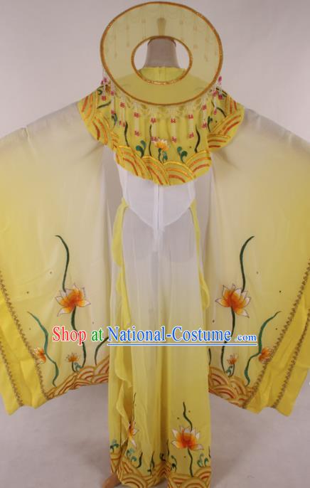 Chinese Traditional Shaoxing Opera Dragon Princess Yellow Dress Ancient Peking Opera Actress Costume for Women