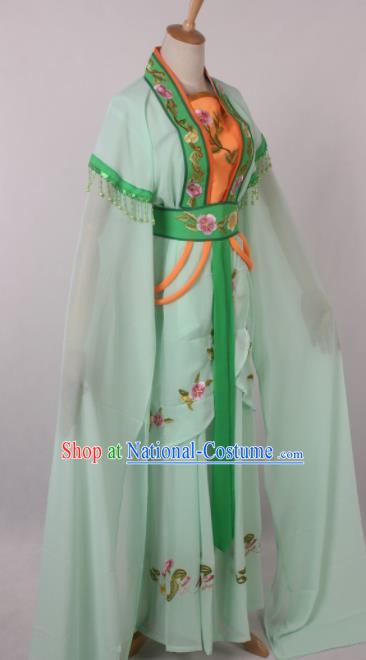 Chinese Traditional Shaoxing Opera Concubine Kou Zhu Green Dress Ancient Peking Opera Actress Costume for Women