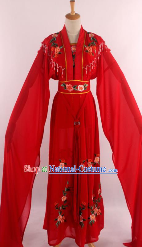 Chinese Traditional Shaoxing Opera Diva Goddess Red Dress Ancient Peking Opera Actress Costume for Women