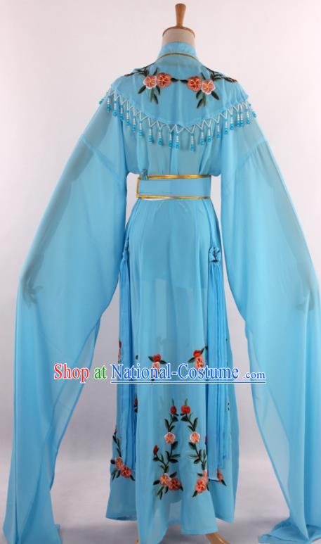 Chinese Traditional Shaoxing Opera Diva Goddess Light Blue Dress Ancient Peking Opera Actress Costume for Women