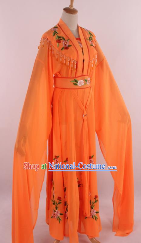 Chinese Traditional Shaoxing Opera Diva Goddess Orange Dress Ancient Peking Opera Actress Costume for Women