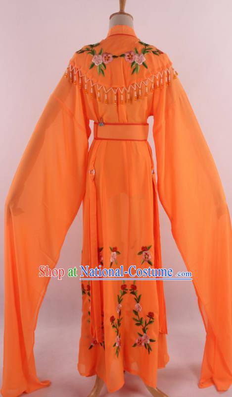 Chinese Traditional Shaoxing Opera Diva Goddess Orange Dress Ancient Peking Opera Actress Costume for Women