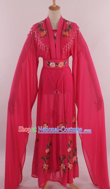 Chinese Traditional Shaoxing Opera Diva Goddess Rosy Dress Ancient Peking Opera Actress Costume for Women