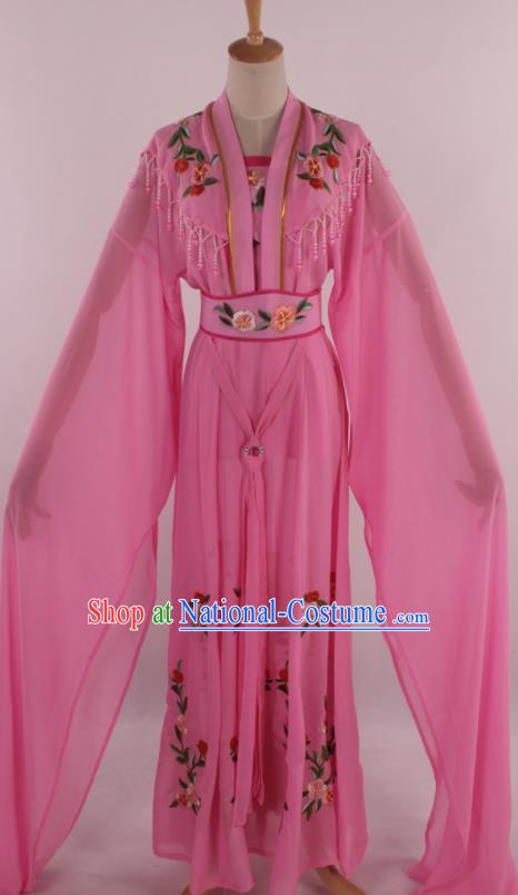 Chinese Traditional Shaoxing Opera Diva Goddess Deep Pink Dress Ancient Peking Opera Actress Costume for Women