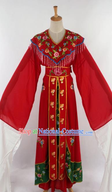 Chinese Traditional Beijing Opera Princess Red Dress Ancient Peking Opera Diva Costume for Women