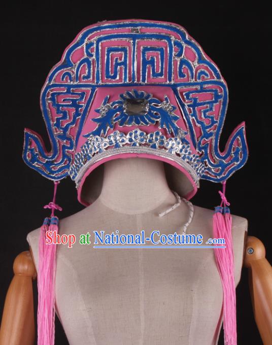 Traditional Chinese Shaoxing Opera Niche Pink Hat Ancient Gifted Scholar Headwear for Men