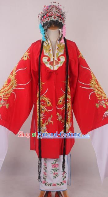 Chinese Beijing Opera Diva Red Dress Ancient Traditional Peking Opera Court Queen Costume for Women