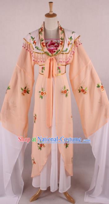 Chinese Beijing Opera Princess Orange Dress Ancient Traditional Peking Opera Actress Costume for Women