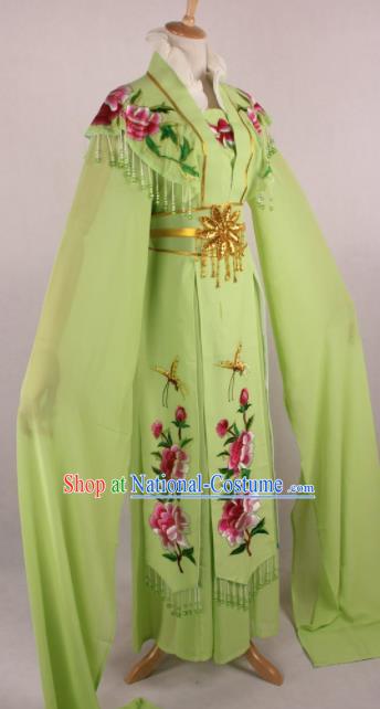 Professional Chinese Beijing Opera Nobility Lady Green Dress Ancient Traditional Peking Opera Diva Costume for Women