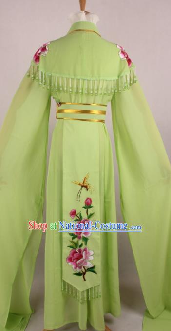 Professional Chinese Beijing Opera Nobility Lady Green Dress Ancient Traditional Peking Opera Diva Costume for Women