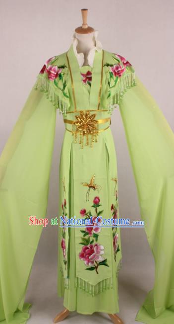 Professional Chinese Beijing Opera Nobility Lady Green Dress Ancient Traditional Peking Opera Diva Costume for Women