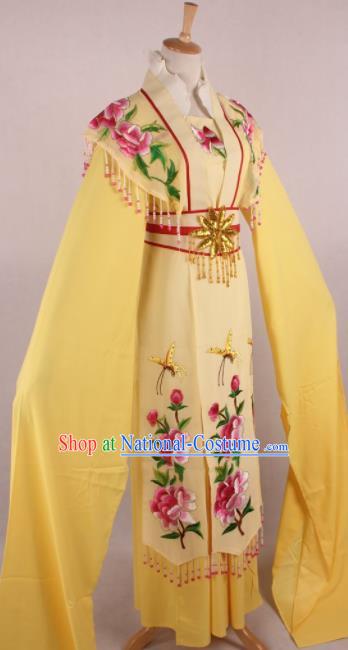 Professional Chinese Beijing Opera Nobility Lady Yellow Dress Ancient Traditional Peking Opera Diva Costume for Women