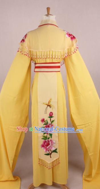 Professional Chinese Beijing Opera Nobility Lady Yellow Dress Ancient Traditional Peking Opera Diva Costume for Women