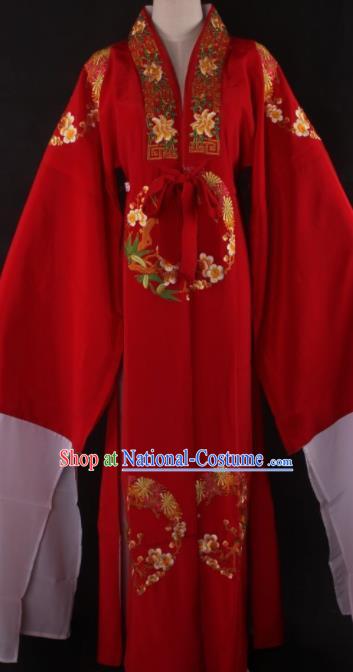 Traditional Chinese Shaoxing Opera Niche Gifted Scholar Red Robe Ancient Childe Costume for Men