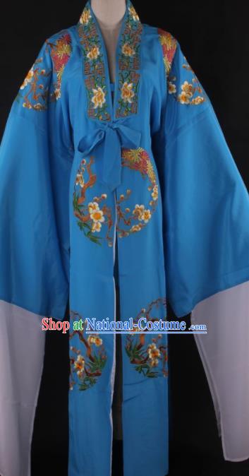 Traditional Chinese Shaoxing Opera Niche Gifted Scholar Blue Robe Ancient Childe Costume for Men