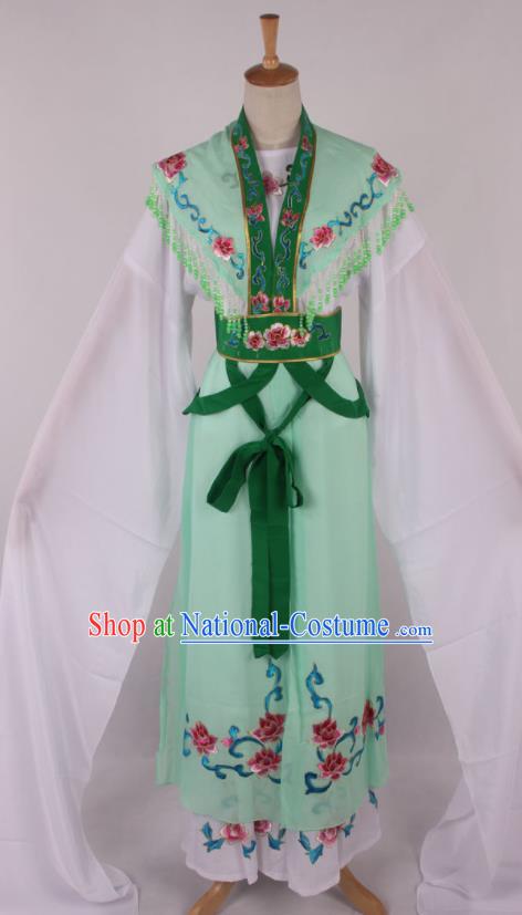 Chinese Traditional Beijing Opera Actress Princess Green Dress Ancient Peking Opera Diva Costume for Women