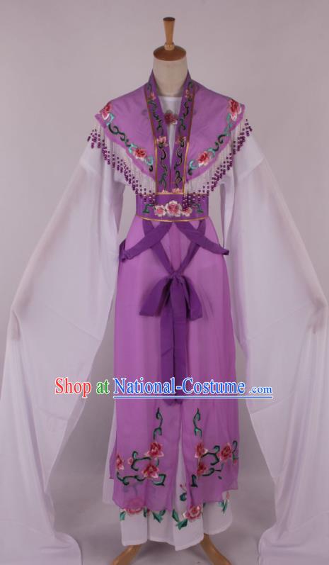 Chinese Traditional Beijing Opera Actress Princess Purple Dress Ancient Peking Opera Diva Costume for Women