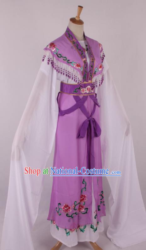 Chinese Traditional Beijing Opera Actress Princess Purple Dress Ancient Peking Opera Diva Costume for Women