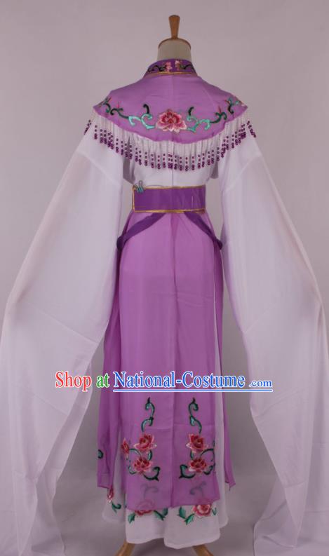 Chinese Traditional Beijing Opera Actress Princess Purple Dress Ancient Peking Opera Diva Costume for Women