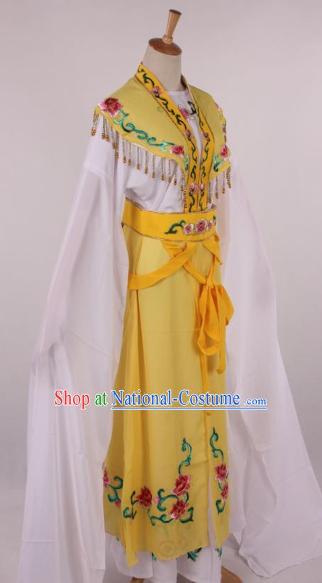 Chinese Traditional Beijing Opera Actress Princess Yellow Dress Ancient Peking Opera Diva Costume for Women