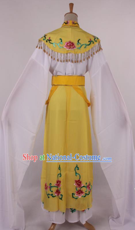 Chinese Traditional Beijing Opera Actress Princess Yellow Dress Ancient Peking Opera Diva Costume for Women