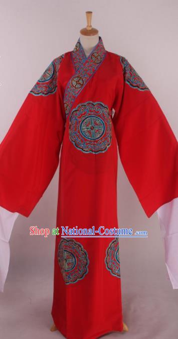 Traditional Chinese Shaoxing Opera Takefu Red Robe Ancient Imperial Bodyguard Costume for Men