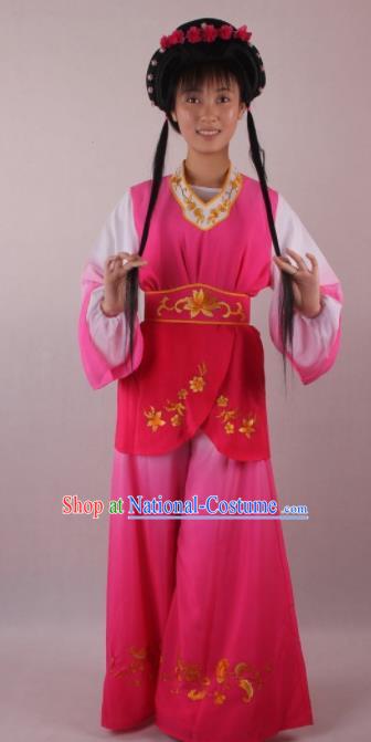 Professional Chinese Beijing Opera Servant Girl Rosy Clothing Ancient Traditional Peking Opera Costume for Women