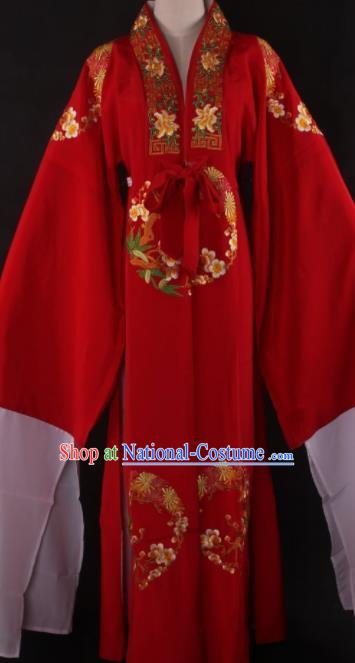 Chinese Shaoxing Opera Niche Gifted Scholar Red Gown Traditional Ancient Childe Costume for Men