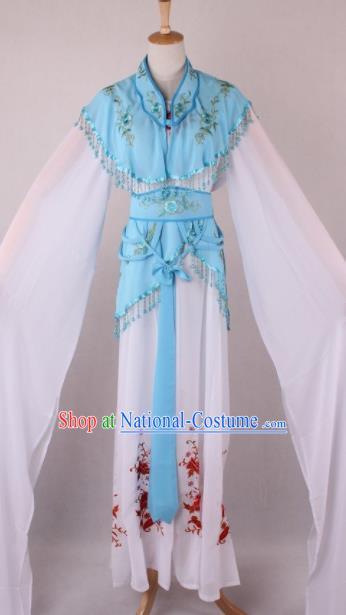 Professional Chinese Beijing Opera Court Lady Blue Dress Ancient Traditional Peking Opera Costume for Women