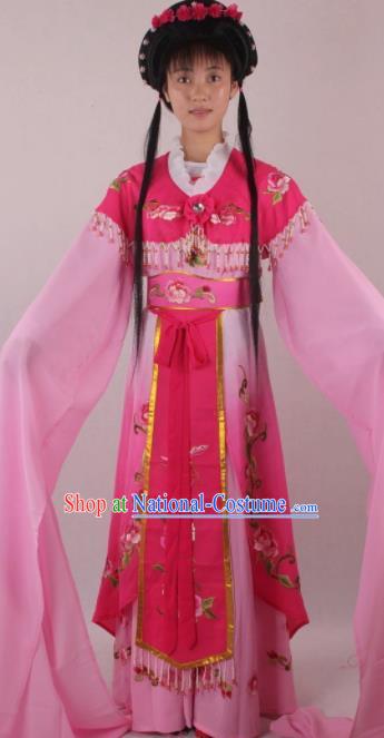 Professional Chinese Beijing Opera Rich Lady Rosy Dress Ancient Traditional Peking Opera Diva Costume for Women