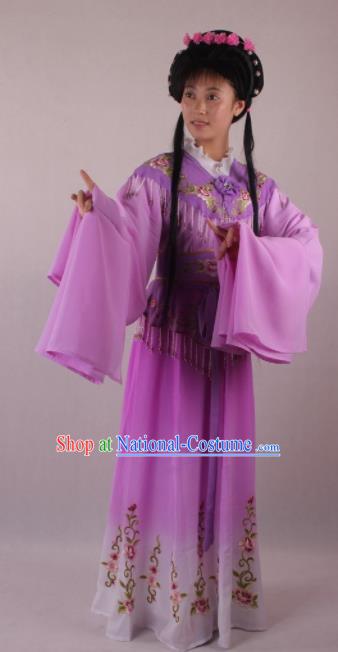 Professional Chinese Beijing Opera Rich Lady Purple Dress Ancient Traditional Peking Opera Diva Costume for Women