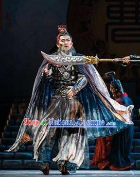 Traditional Chinese Classical Dance Guan Gong Costume Ancient Prime Minister Cao Cao Clothing for Men