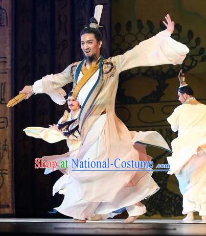 Traditional Chinese Classical Dance Confucius Costume Drama Dance Clothing for Men