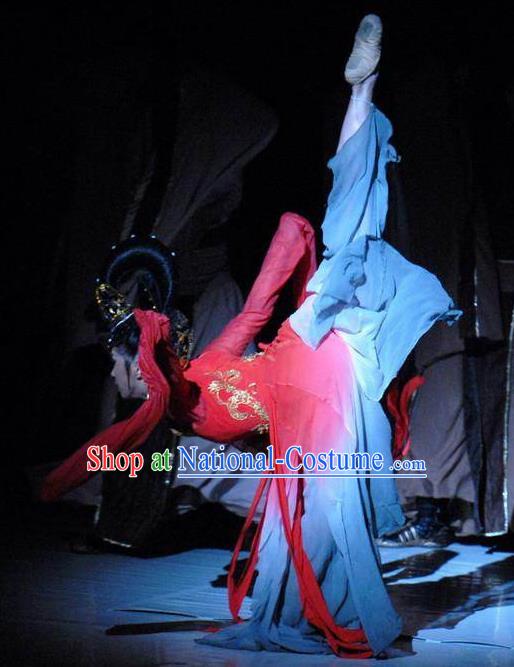 Traditional Chinese Classical Dance Luo Shen Costume Water Sleeve Stage Show Beautiful Dance Dress for Women