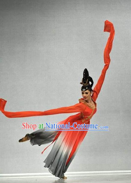 Traditional Chinese Classical Dance Luo Shen Costume Water Sleeve Stage Show Beautiful Dance Dress for Women