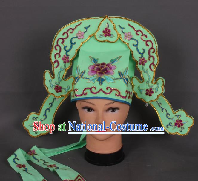 Traditional Chinese Shaoxing Opera Niche Green Hat Ancient Gifted Scholar Hair Accessories Headwear for Men