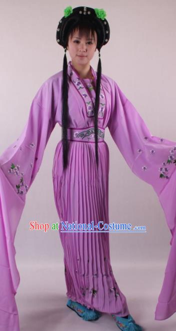 Professional Chinese Shaoxing Opera Princess Purple Dress Ancient Traditional Peking Opera Young Lady Costume for Women