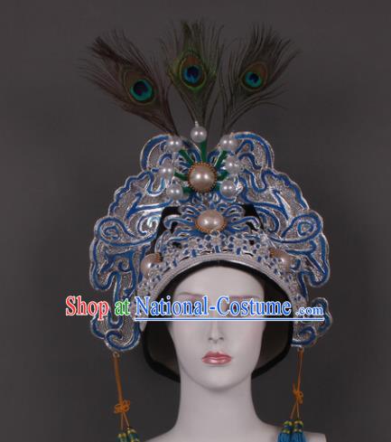 Traditional Chinese Shaoxing Opera Niche Feather Hat Ancient Gifted Scholar Headwear for Men