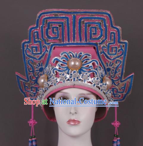 Traditional Chinese Shaoxing Opera Niche Pink Hat Ancient Gifted Scholar Headwear for Men