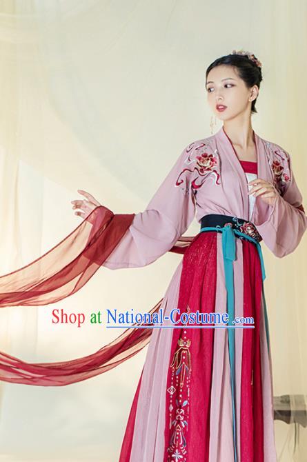 Chinese Ancient Drama Court Lady Hanfu Dress Traditional Tang Dynasty Palace Princess Replica Costumes for Women