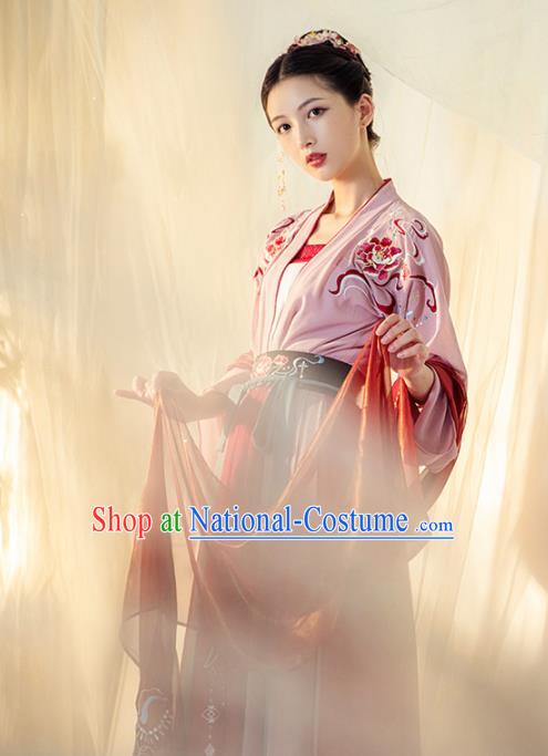 Chinese Ancient Drama Court Lady Hanfu Dress Traditional Tang Dynasty Palace Princess Replica Costumes for Women