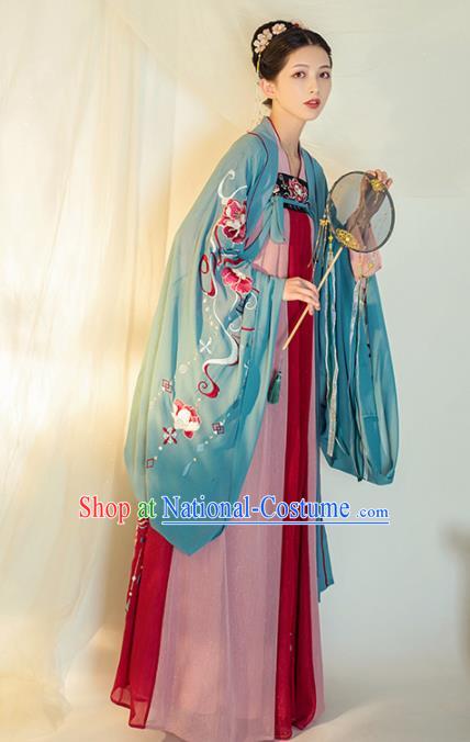 Chinese Ancient Drama Imperial Consort Hanfu Dress Traditional Tang Dynasty Court Concubine Replica Costumes for Women