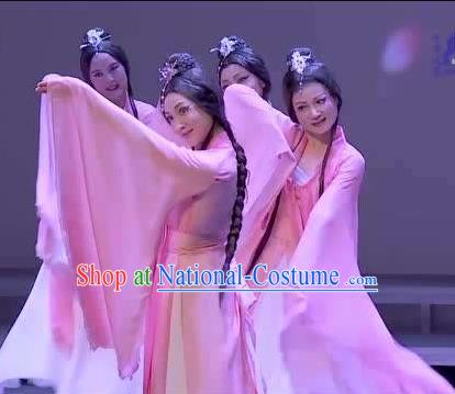 Traditional Chinese Classical Dance Luo Shui Jiao Ren Costume Stage Show Beautiful Dance Dress for Women