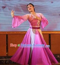 Traditional Chinese Classical Dance Mei Ren Gui Rosy Costume Stage Show Beautiful Dance Dress for Women